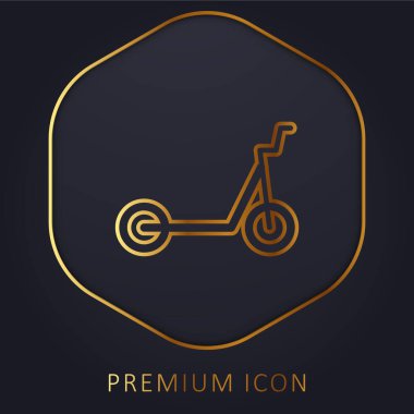 Altın çizgili bisiklet logosu veya simgesi