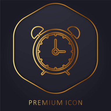 Alarm Saati altın çizgi premium logosu veya simgesi