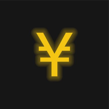 Big Yen Sembolü Sarı parlak neon simgesi