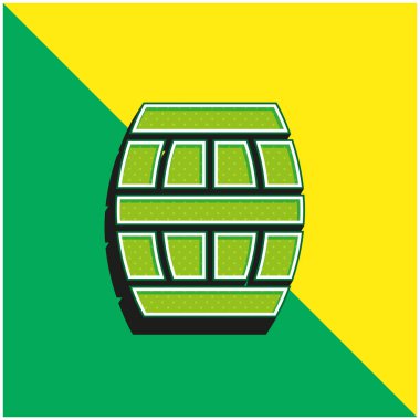 Fıçı Yeşil ve Sarı modern 3d vektör simgesi logosu