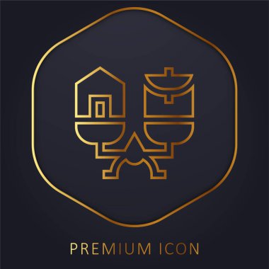 Altın çizgi prim logosu veya simgesi dengesi