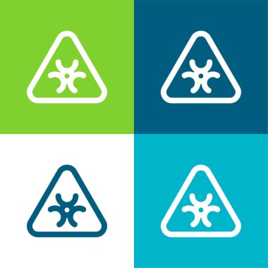 Biohazard Flat four color minimal icon set clipart