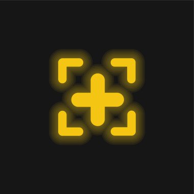 Simge sarı parlak neon simgesi ekle