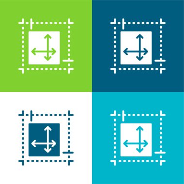 Blueprint Düz 4 renk minimal simgesi seti