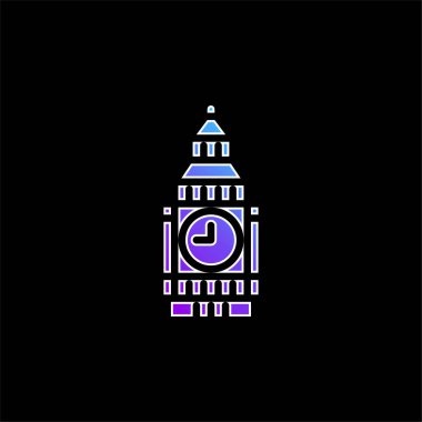 Big Ben blue gradient vector icon clipart