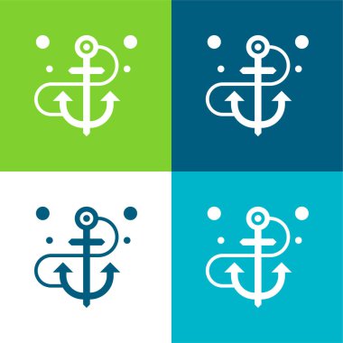 Anchor Düz 4 renk en küçük simge kümesi