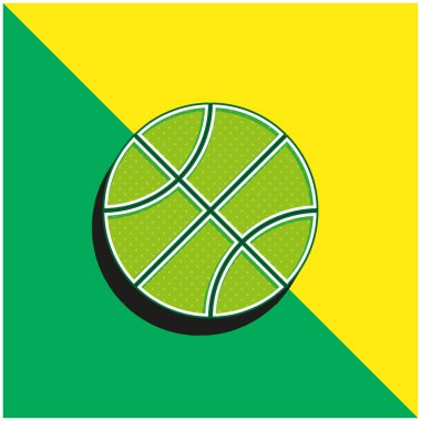 Basketbol Yeşil ve Sarı modern 3D vektör simgesi logosu