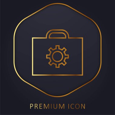 Evrak çantası altın çizgi prim logosu veya simgesi