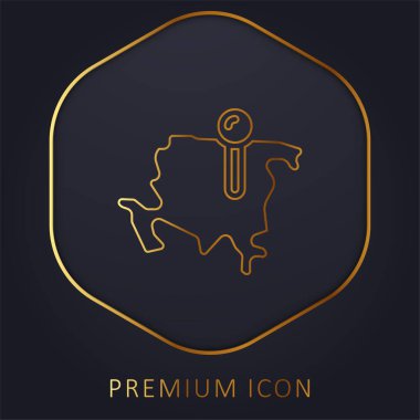 Asya altın çizgisi premium logosu veya simgesi
