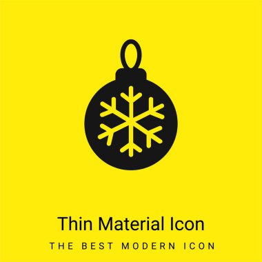 Bauble minimal bright yellow material icon clipart