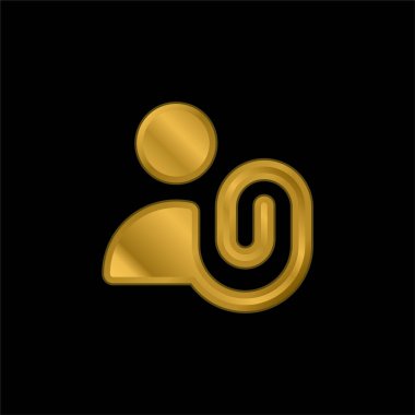 Altın kaplamalı metalik simge veya logo vektörü ekle