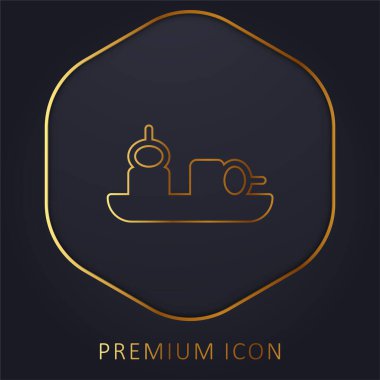 İştah açıcı altın çizgi prim logosu veya simgesi