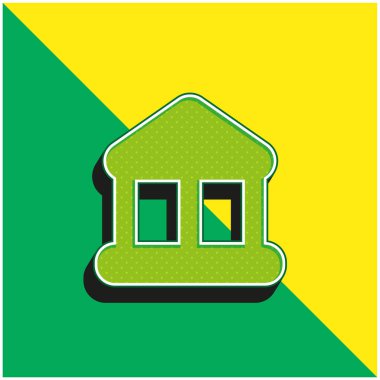 Bankacılık Finansı Yeşil ve Sarı 3D vektör simgesi