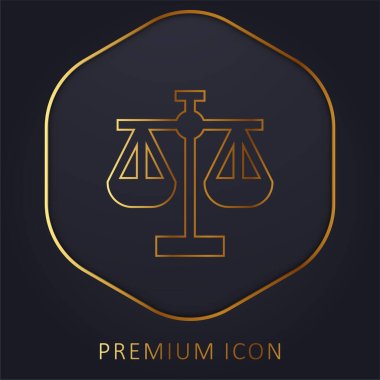 Balance Scale golden line premium logo or icon clipart