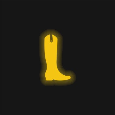 Çizme Boyu ve Siyah sarı parlak neon simgesi