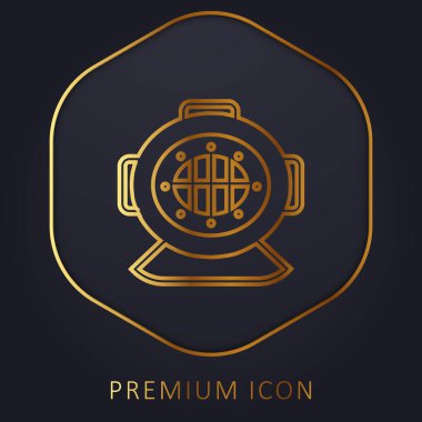 Aqualung altın çizgisi prim logosu veya simgesi