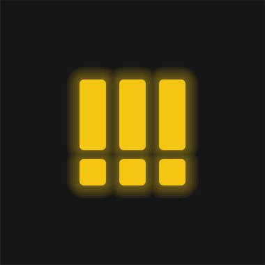 Parlayan sarı neon simgesi