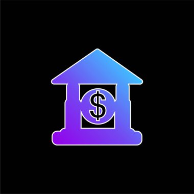 Bank Building blue gradient vektör simgesi