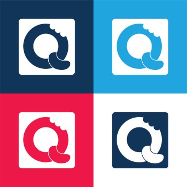 Bisküviler Logo mavi ve kırmızı en küçük simge kümesi