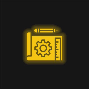 Parlak sarı renkli neon simgesi