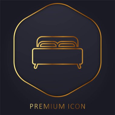 Yatak altın çizgisi prim logosu veya simgesi