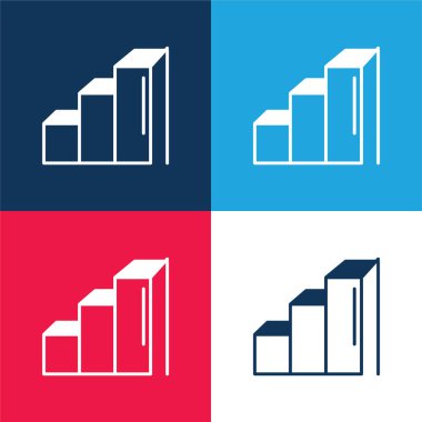 Yükseltici Çubuk Grafiksel mavi ve kırmızı en küçük simge kümesi