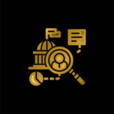 Analitik altın kaplama metalik simge veya logo vektörü
