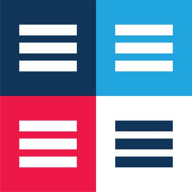 Çubuk Menüsü mavi ve kırmızı dört renk en küçük simge kümesi