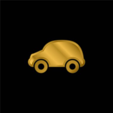 Siyah araba altın kaplama metalik simge veya logo vektörü