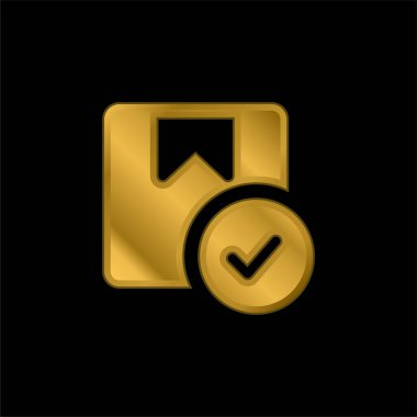 Onaylanmış altın kaplama metalik simge veya logo vektörü