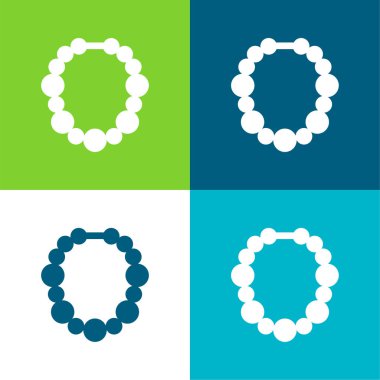 Boncuklar Düz 4 renk minimal simge kümesi