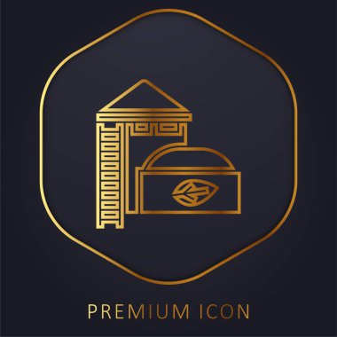 Biyogaz altın çizgisi prim logosu veya simgesi