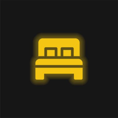 Yatak sarısı parlak neon simgesi