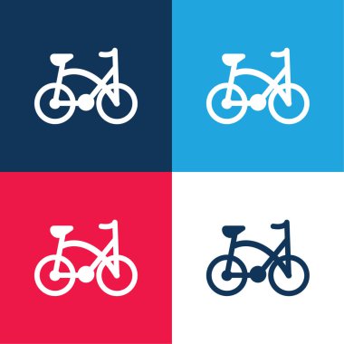 Bisiklet mavi ve kırmızı dört renk en az simge kümesi