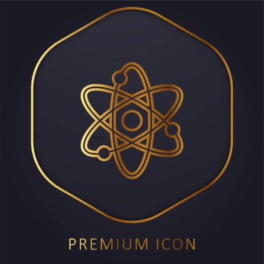 Atomic golden line premium logo or icon clipart