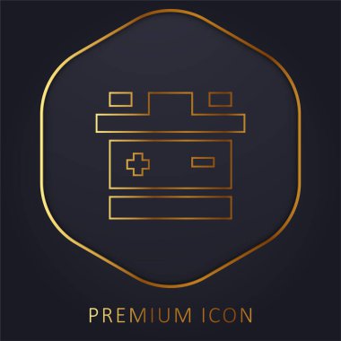 Pil altın çizgisi prim logosu veya simgesi