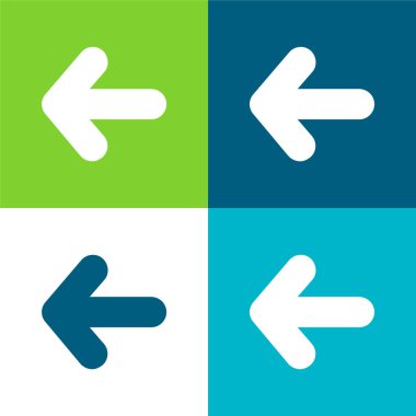 Sol Düz Düz Oku Gösterme En az dört renk simgesi