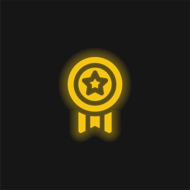 Başarı sarı parlayan neon simgesi