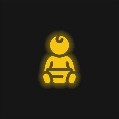 Bebek sarı parlak neon simgesi