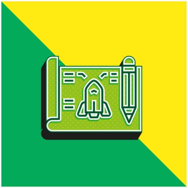 Blueprint Green and yellow modern 3d vector icon logo clipart