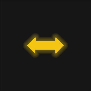 Bidirectional Arrow yellow glowing neon icon clipart