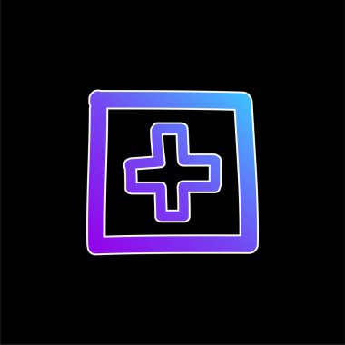 El Kaplama Tuşu Çizimi Mavi Çizgili vektör simgesi ekle