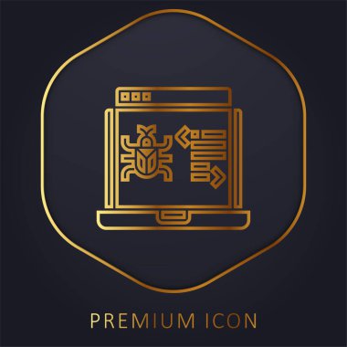 Antivirüs altın çizgi prim logosu veya simgesi