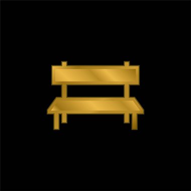 Altın kaplama metalik simge veya logo vektörü