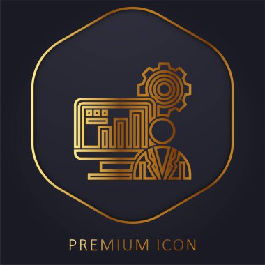 Administrator golden line premium logo or icon clipart