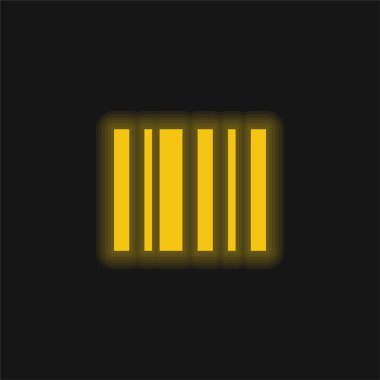 Barkod sarı parlayan neon simgesi