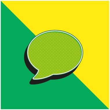 Siyah Konuşma Kabarcığı Yeşil ve Sarı 3D vektör simgesi logosu
