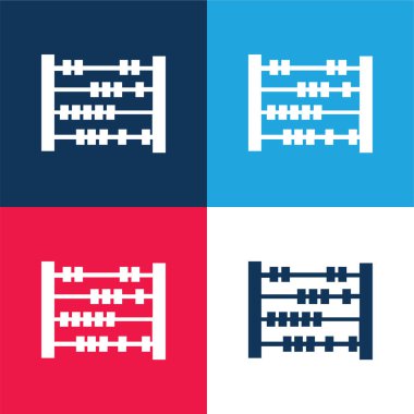 Abaküs mavi ve kırmızı dört renk en küçük simge kümesi