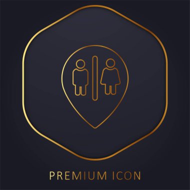 Baths Marker Point golden line premium logo or icon clipart