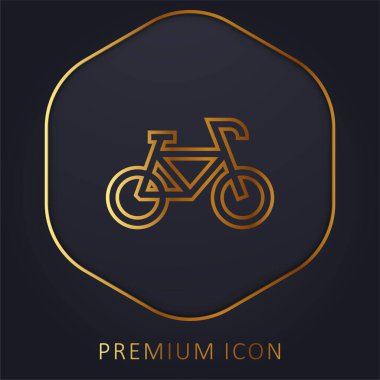 Bisiklet altın çizgisi logosu veya simgesi